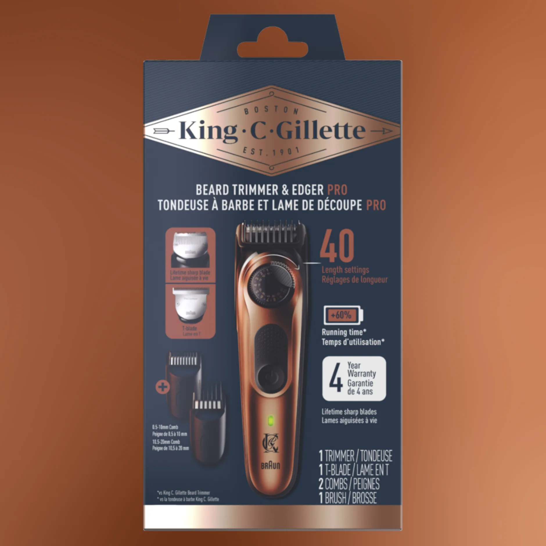 Tondeuse à barbe PRO King C. Gillette avec cadran de précision