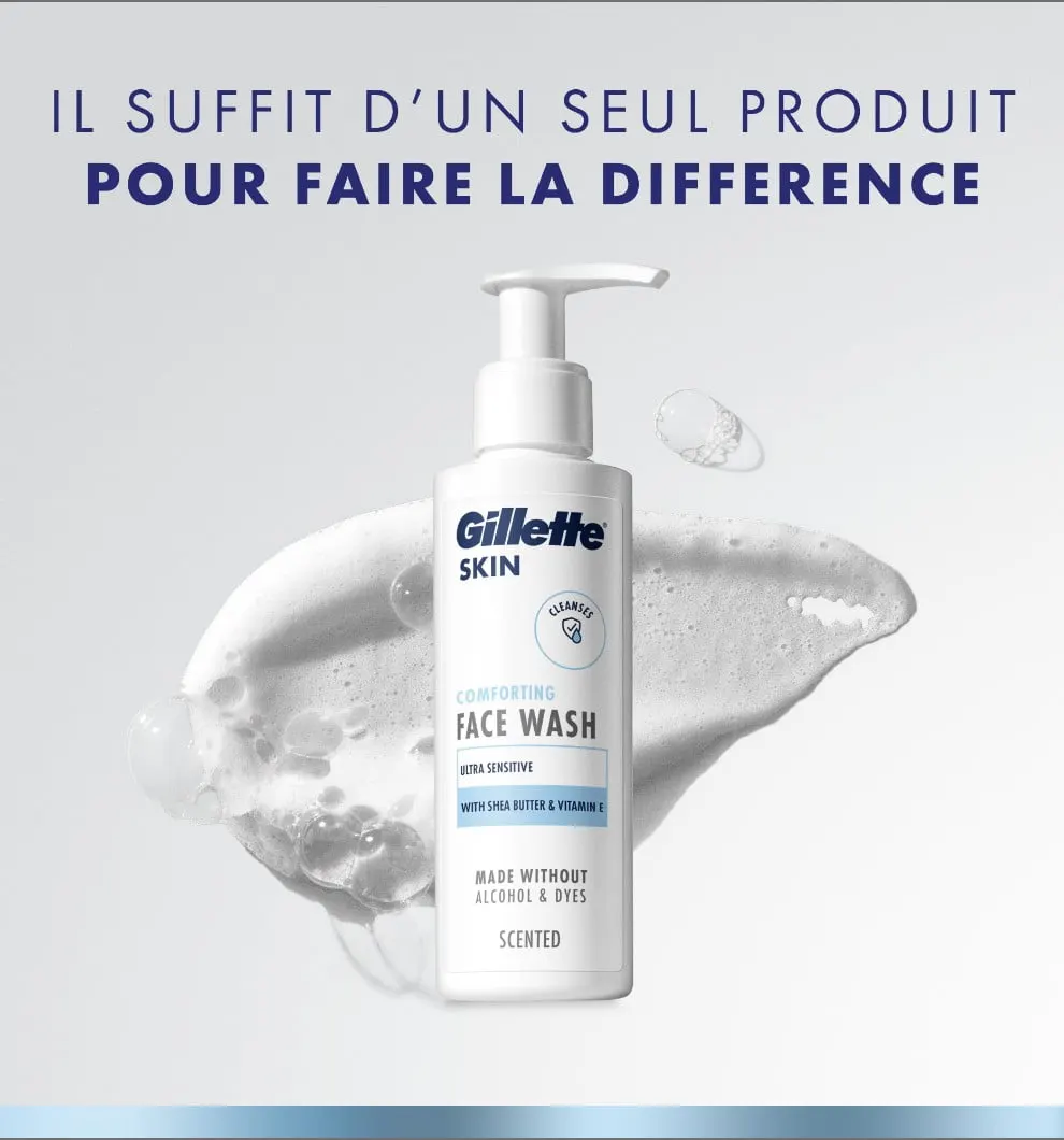 Gillette Peau ultra sensible lavage du visage pour une peau d'apparence saine