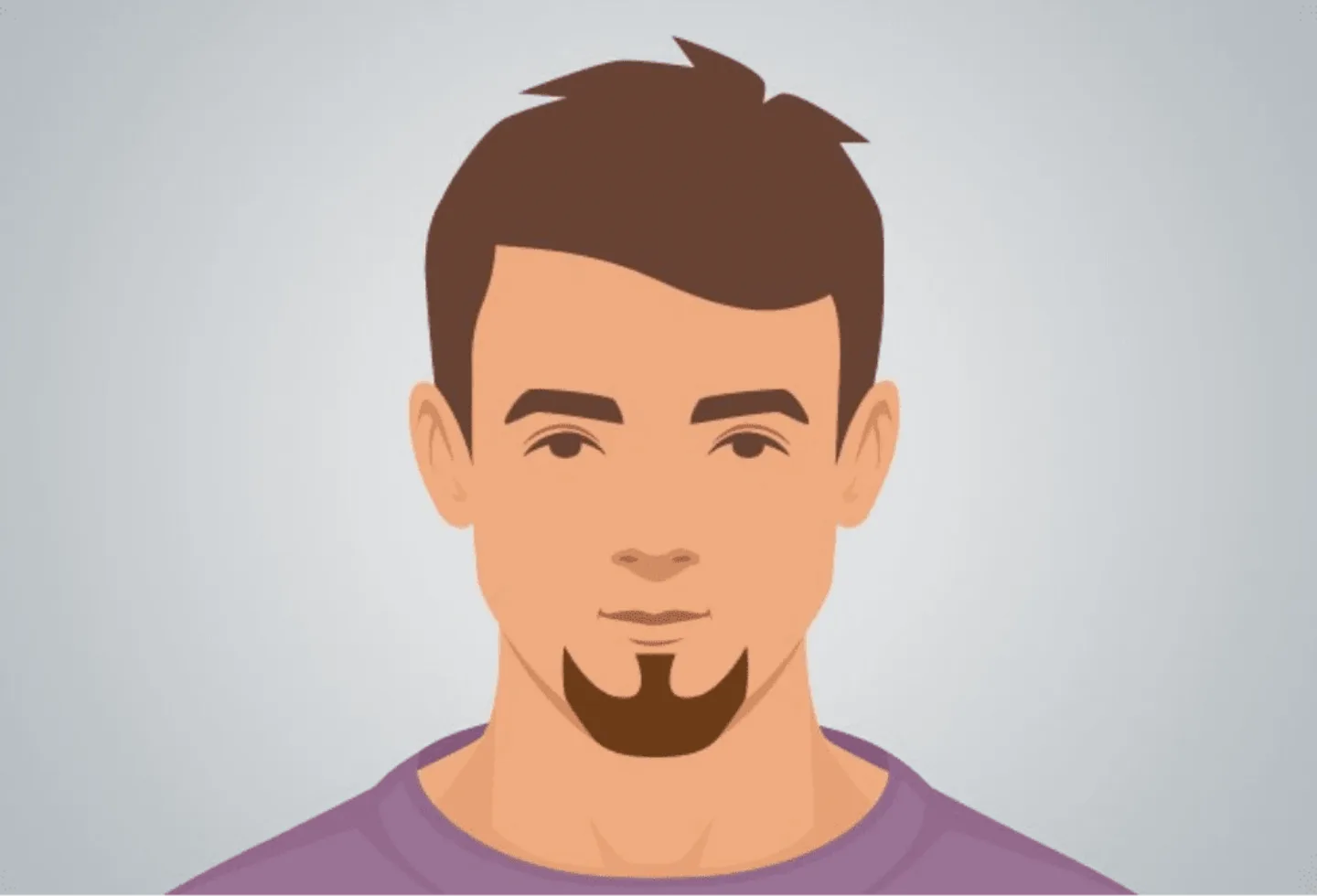 Illustration showing Goatee without mustache