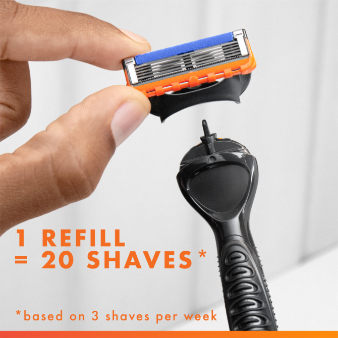 Gillette Fusion5 Razor Handle + 2 Blade Refills + Sensitive Gel