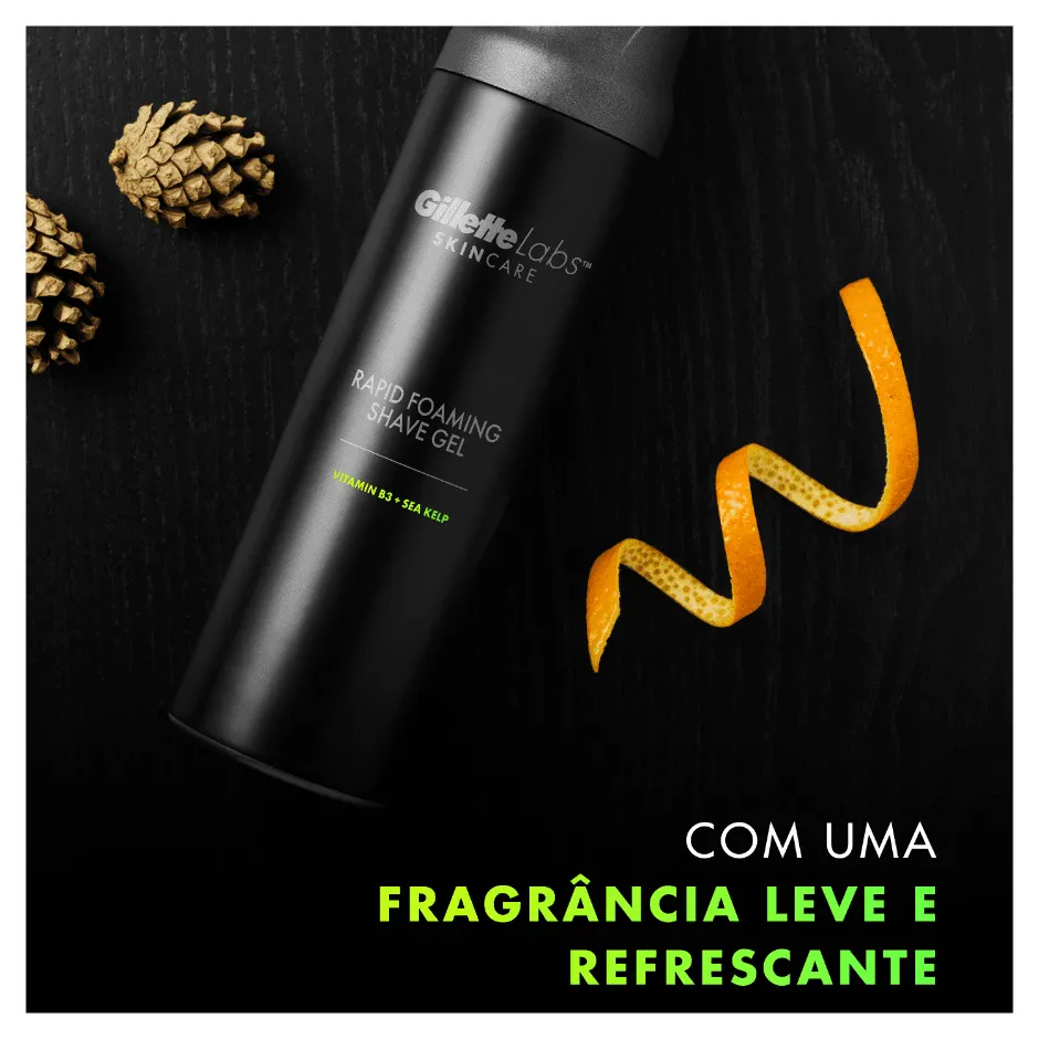 Gel de barbear Gillette Labs com uma Fragrância Leve E Refrescante