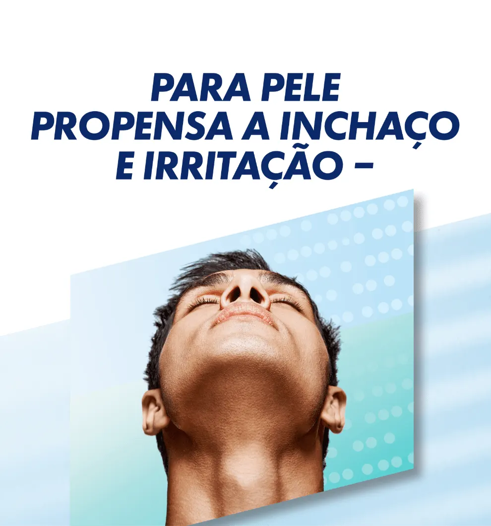 Minimiza o contacto da lâmina com a pele com tendência a irritações para ajudar a reduzi-las	