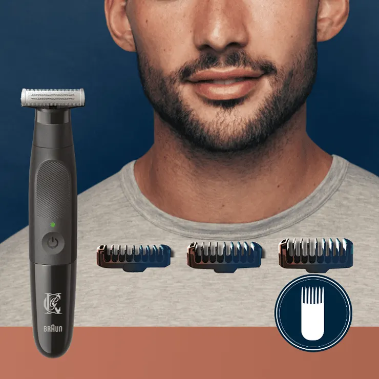 PASSO 3: Utilizzo senza pettine (""lama nuda"") per definire i contorni e le linee della barba