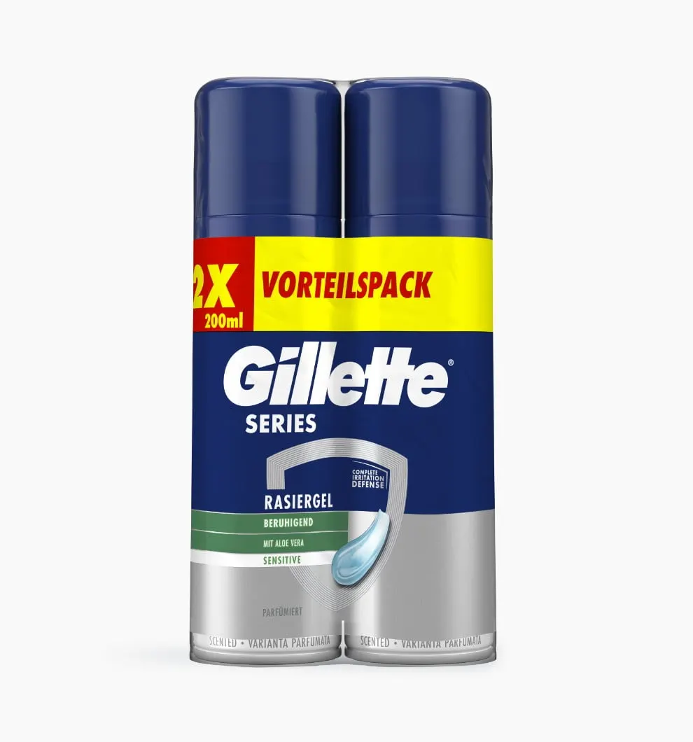 Gillette Duo Pack Series Sensitive Rasiergel 2 x 200 ml