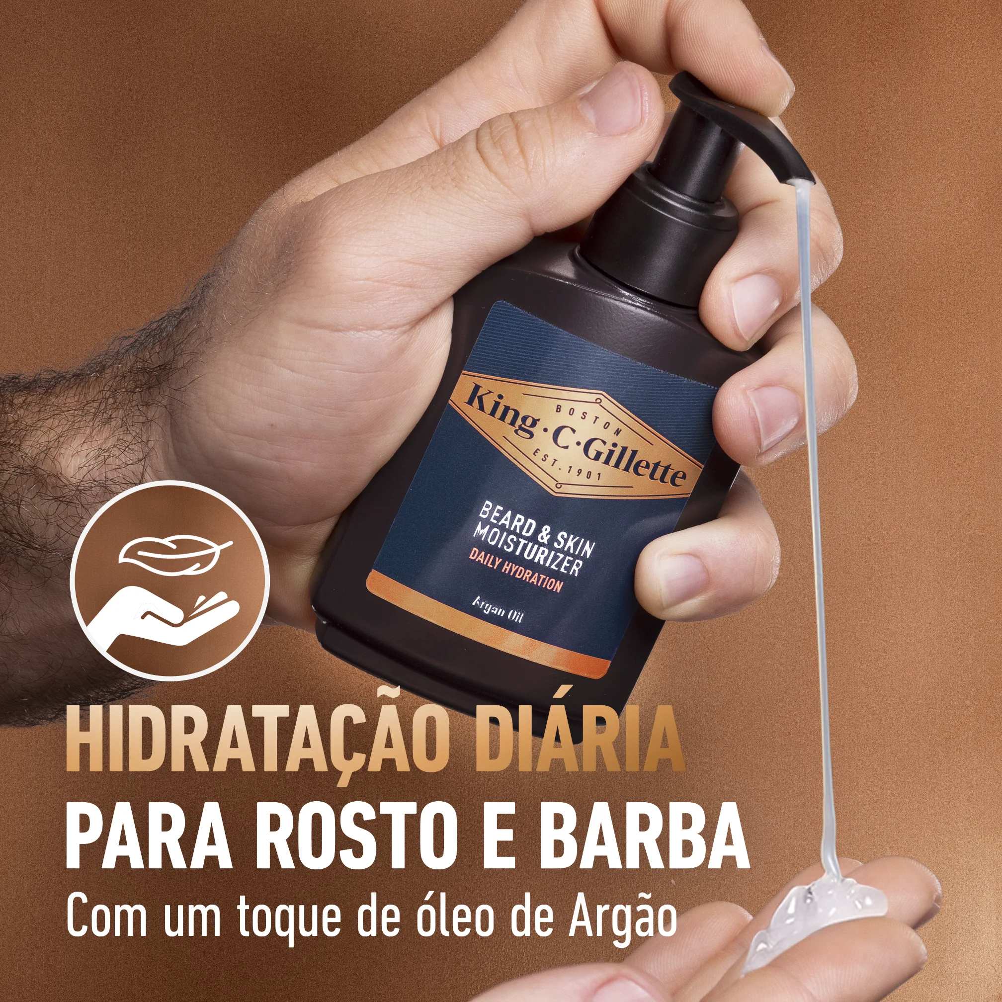 King C. Gillette Face & Beard Moisturizer é projetado para ajudar os homens a obter uma barba elegante e confortável