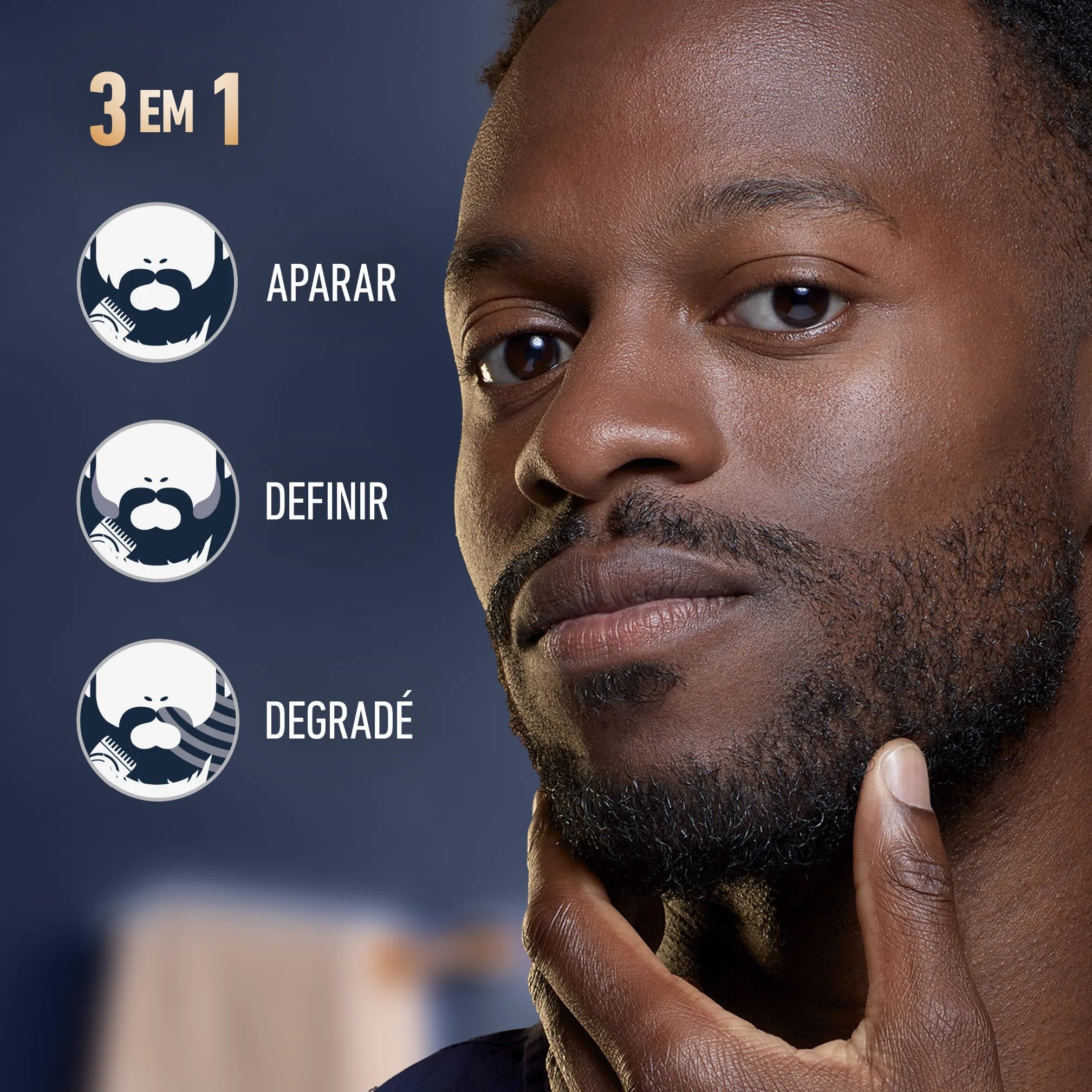 Recortadora de barba, con tecnología Braun