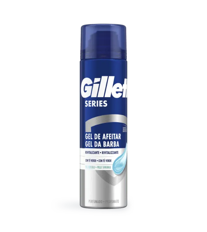 Gillette Series Gel De Barbear Revitalizante no cartão do produto exibido no artigo