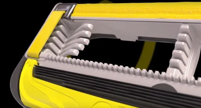 Ogni lama della cartuccia del rasoio Gillette Fusion è montata con la propria molla separata
