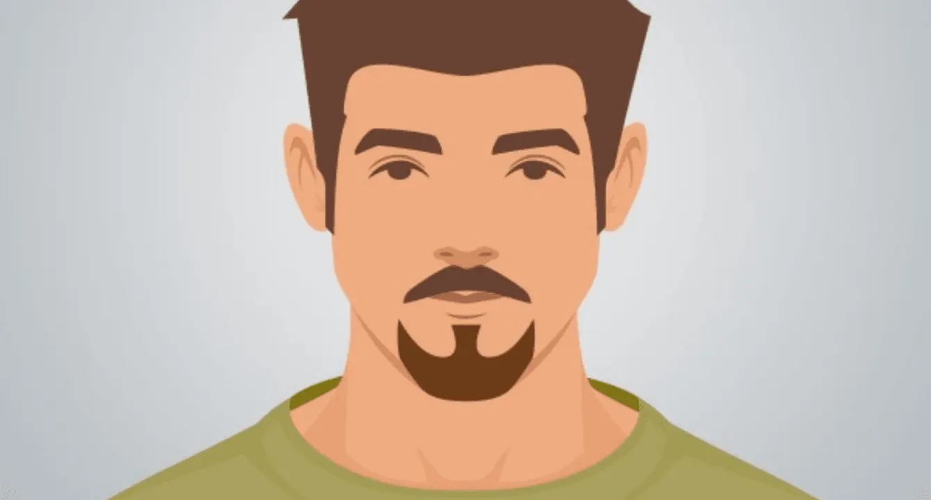 Illustration of a man with a royale beard goatee style 