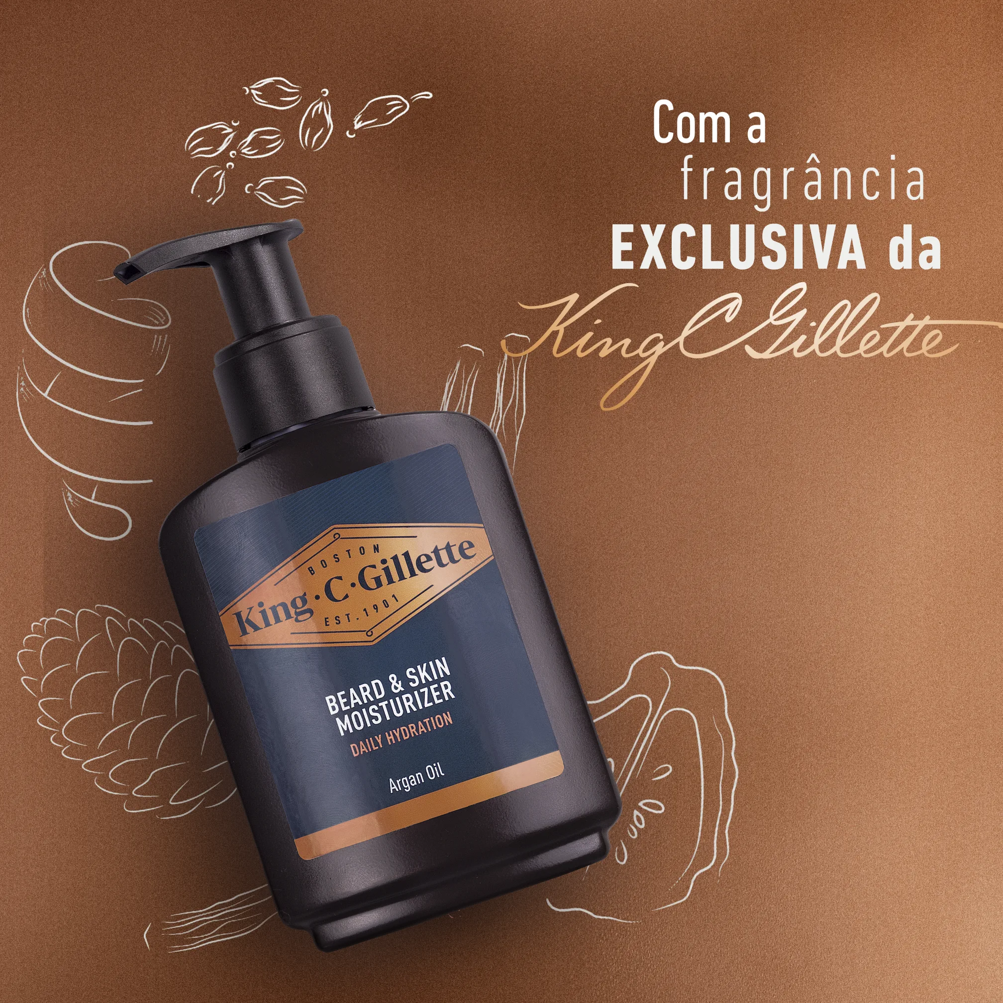 Para usar, coloque uma pequena quantidade na mão e aplique no rosto e na barba curta