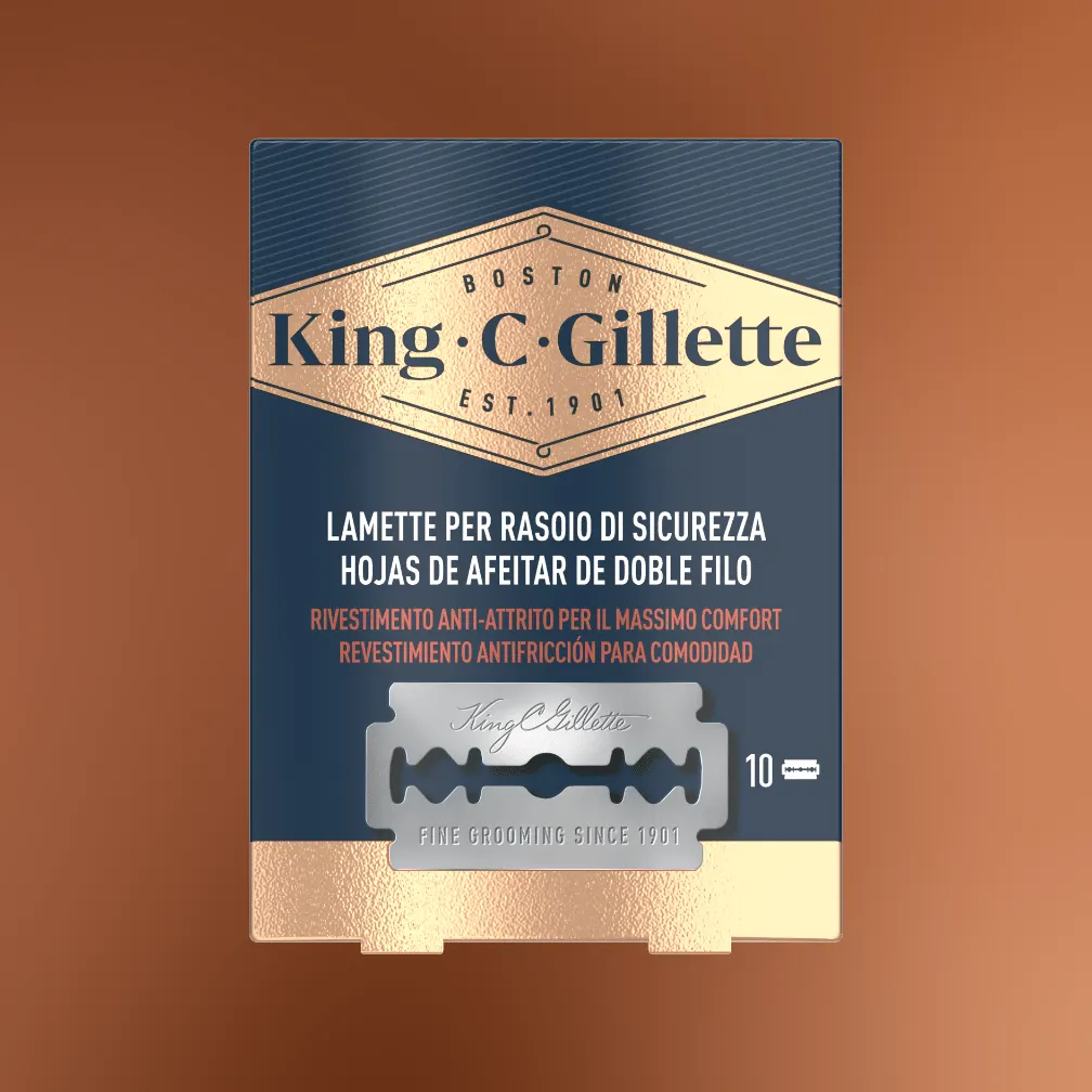 Lama per rasoio di sicurezza King C. Gillette per una rasatura precisa e uniforme