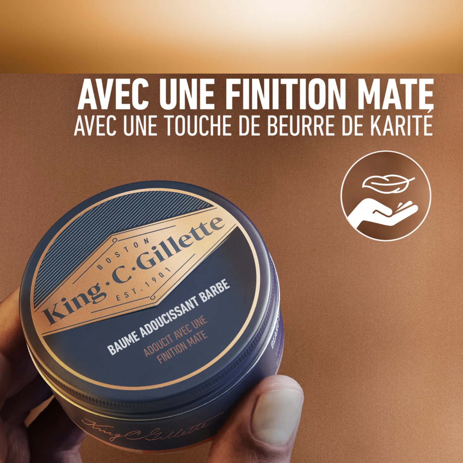 Baume à barbe King C. Gillette sur lavabo