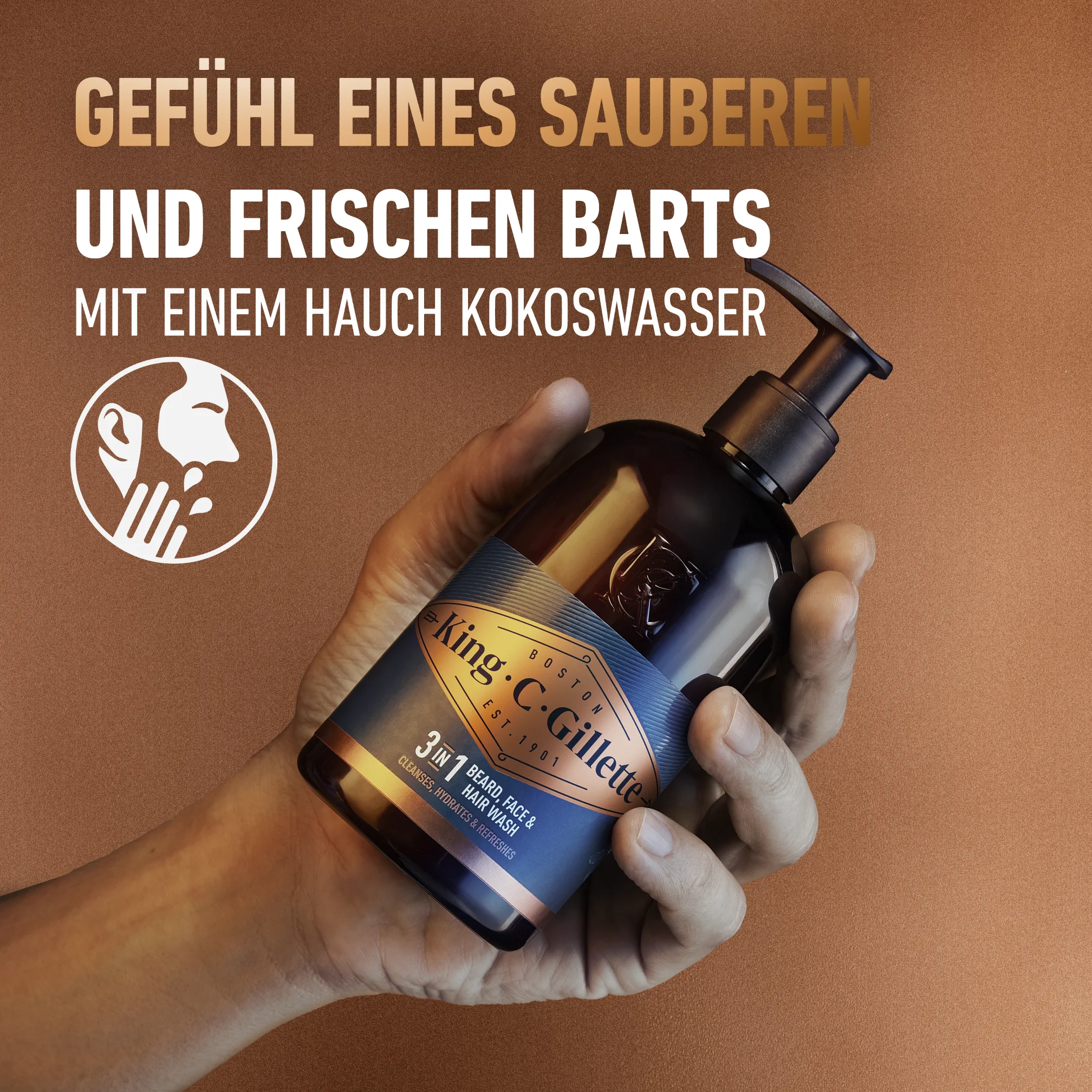 King C. Gillette Bart- und Gesichtswaschflasche
