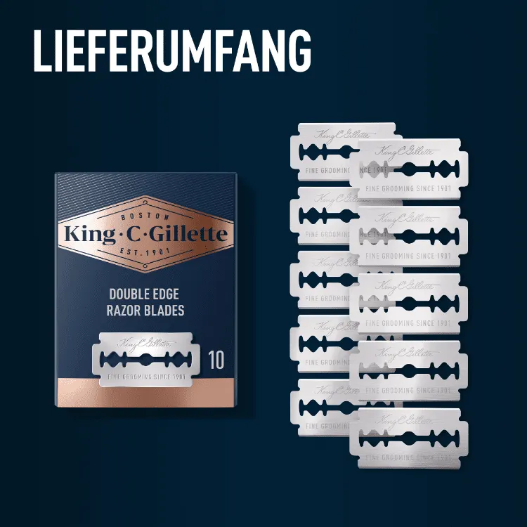 King C Gillette Double-Edge-Rasierklingen, 10er-Pack