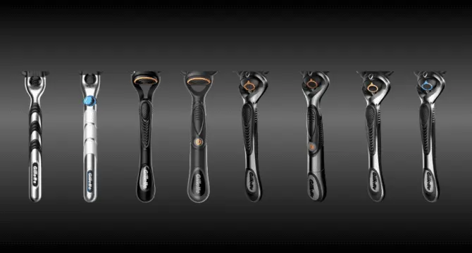 I manici dei rasoi Gillette sono rasoi facili da usare con una presa comoda e stabile