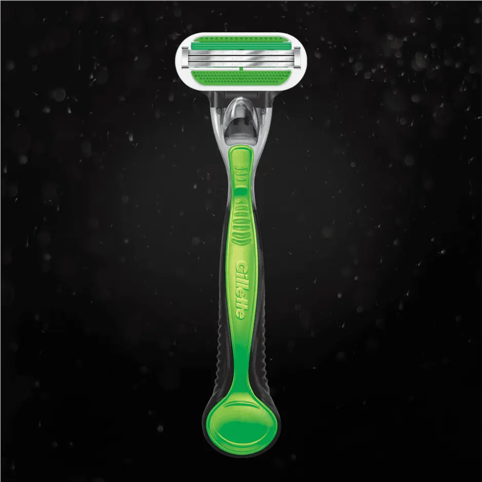 Gillette Body Rasierer mit schwarzem Hintergrund