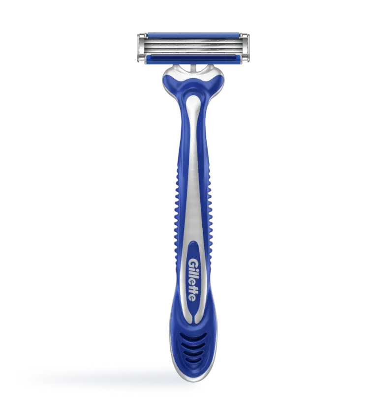 Gillette Sensor®3 Comfort Descartável no cartão do produto exibido no artigo