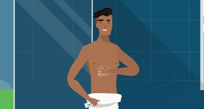 Risciacquare, tamponare e idratare il petto dopo la rasatura