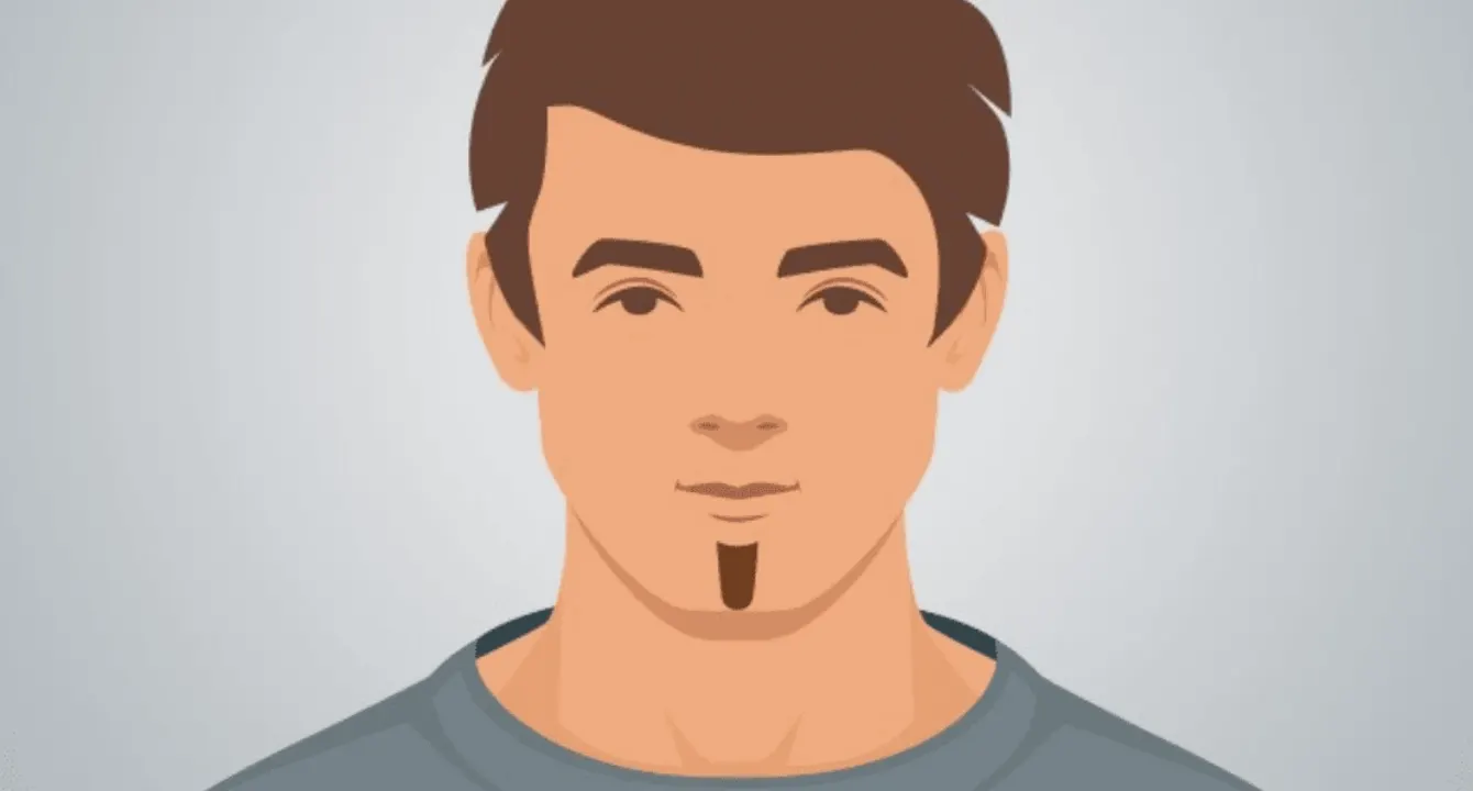 Illustration of Chin Strip beard style for men with long faces