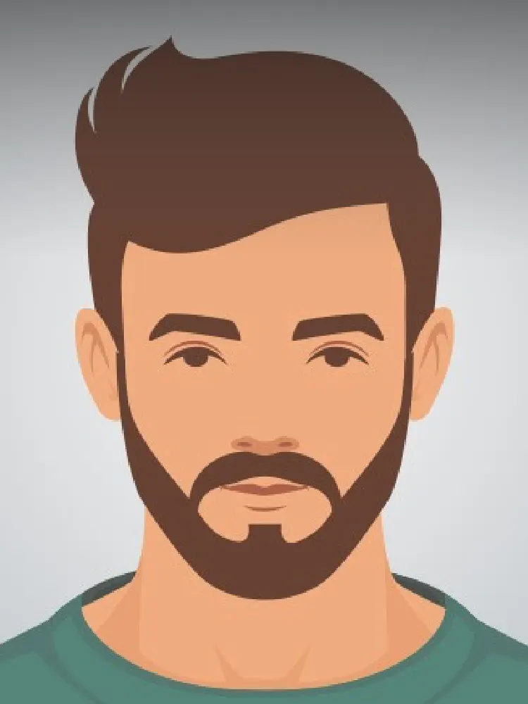 Korte vierkante baard