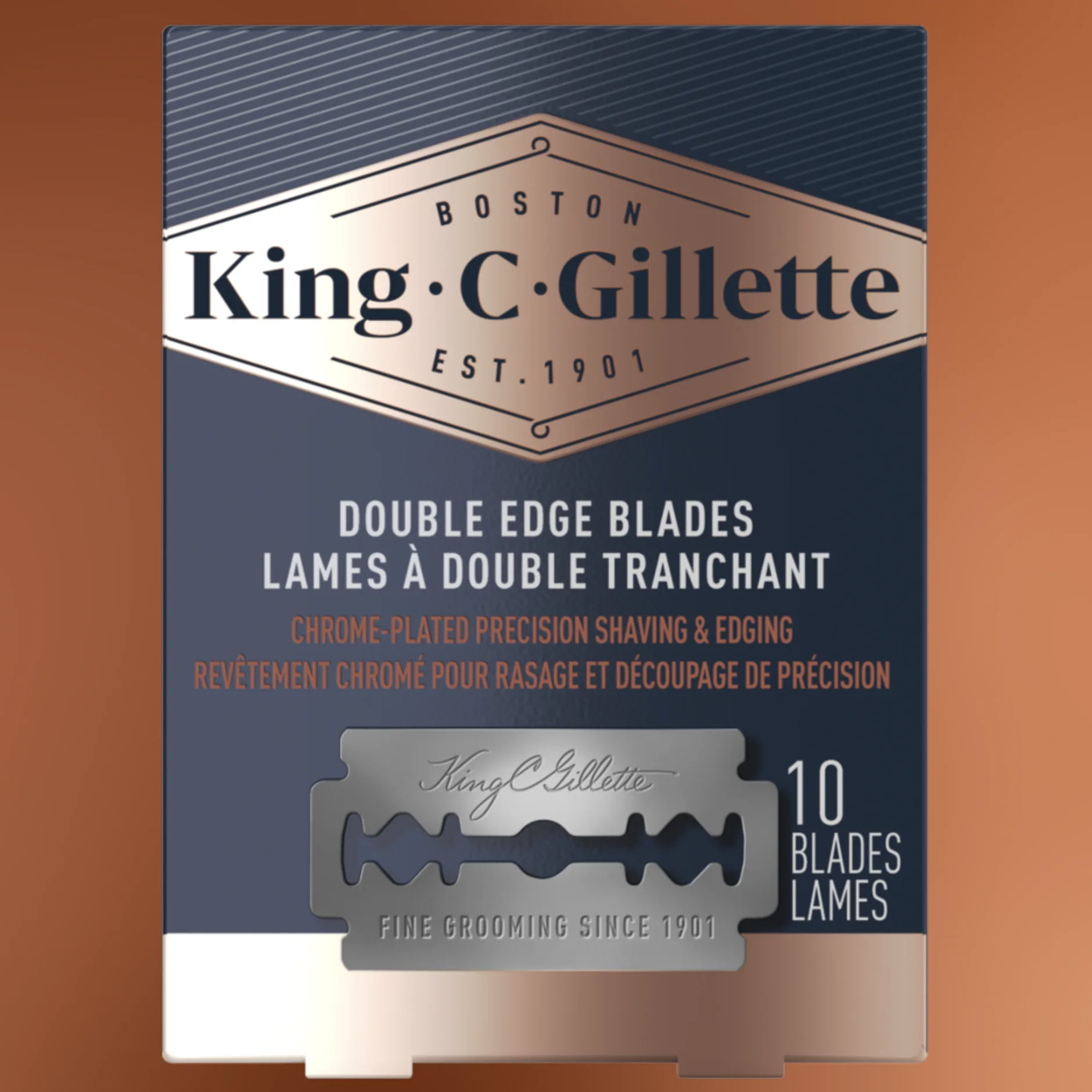 Cartouches de rechange pour rasoir de sûreté à double tranchant King C. Gillette, 10 unités