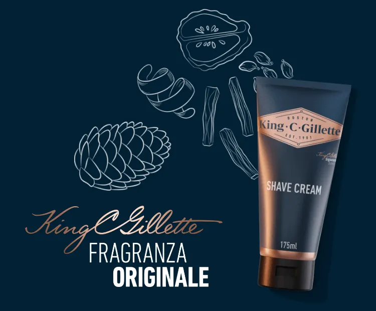 Crema da barba King C. Gillette con fragranza originale