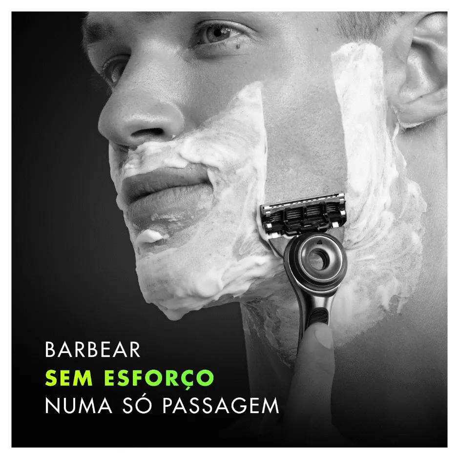 Barbear fácil e esfoliante em uma única passagem