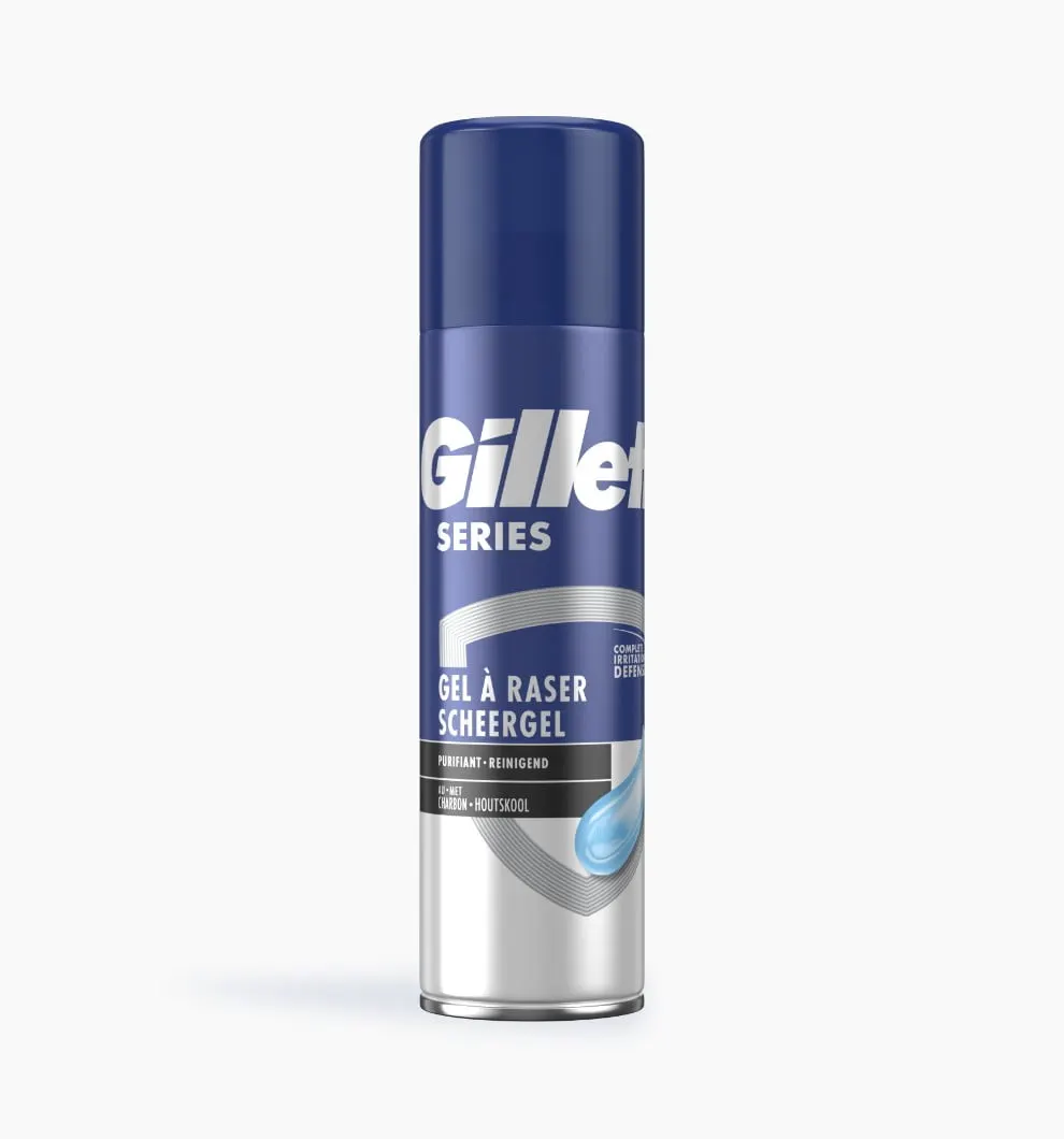 Gel à raser nettoyant Gillette Series au charbon de bois pour hommes