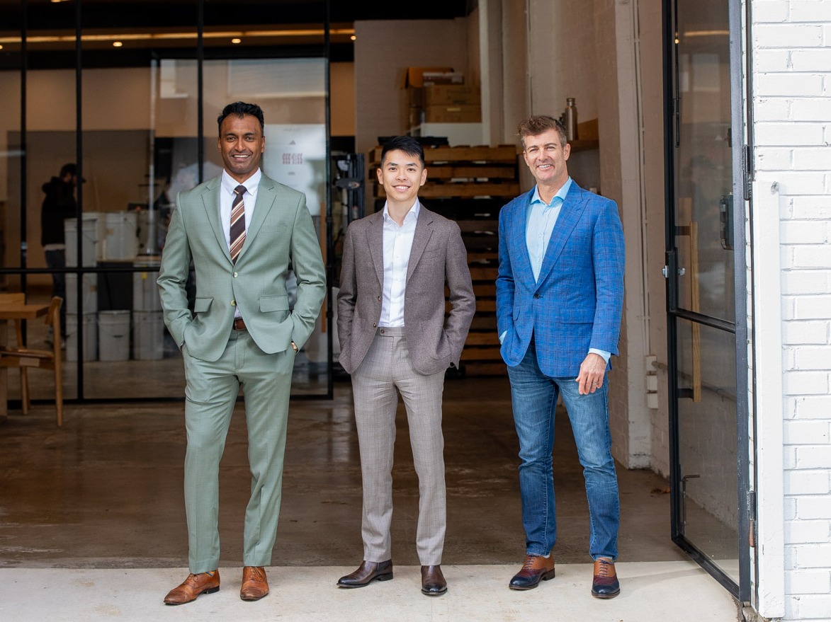 [L-R] Caleb & Brown co-founder Dr. Prash Puspanathan, Caleb & Brown CEO Jackson Zeng, and Swyftx CEO Jason Titman