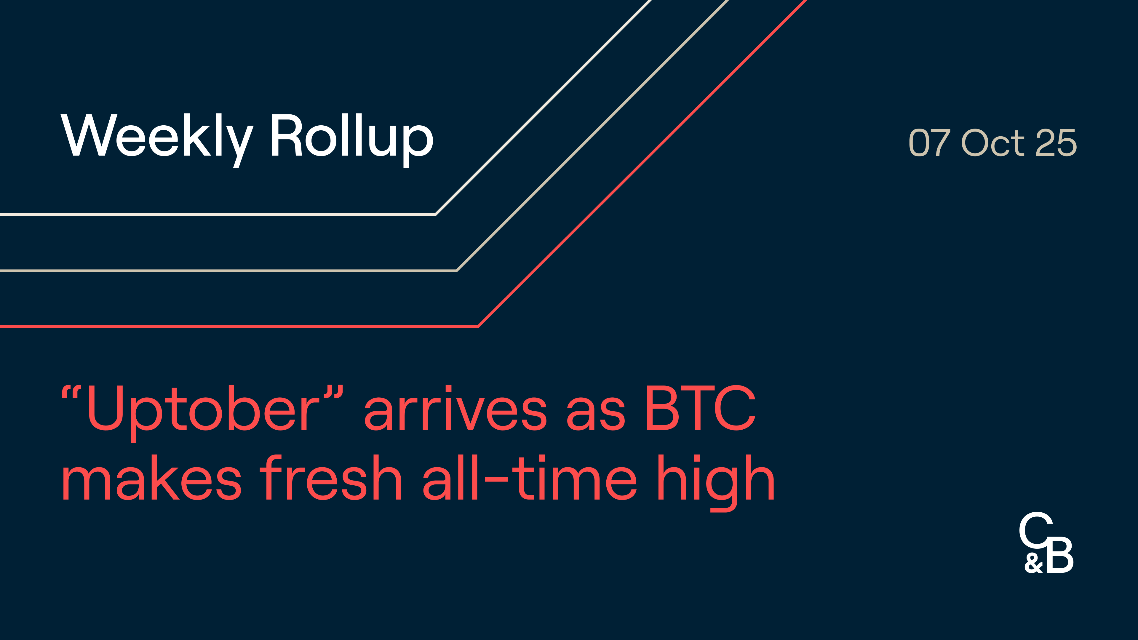 Uptober” arrives as BTC makes fresh all-time high. Plus, risk assets shrug  off U.S. Government shutdown, bitcoin staking debuts on Starknet and U.S.  SEC and CFTC announce harmonised regulatory approach.