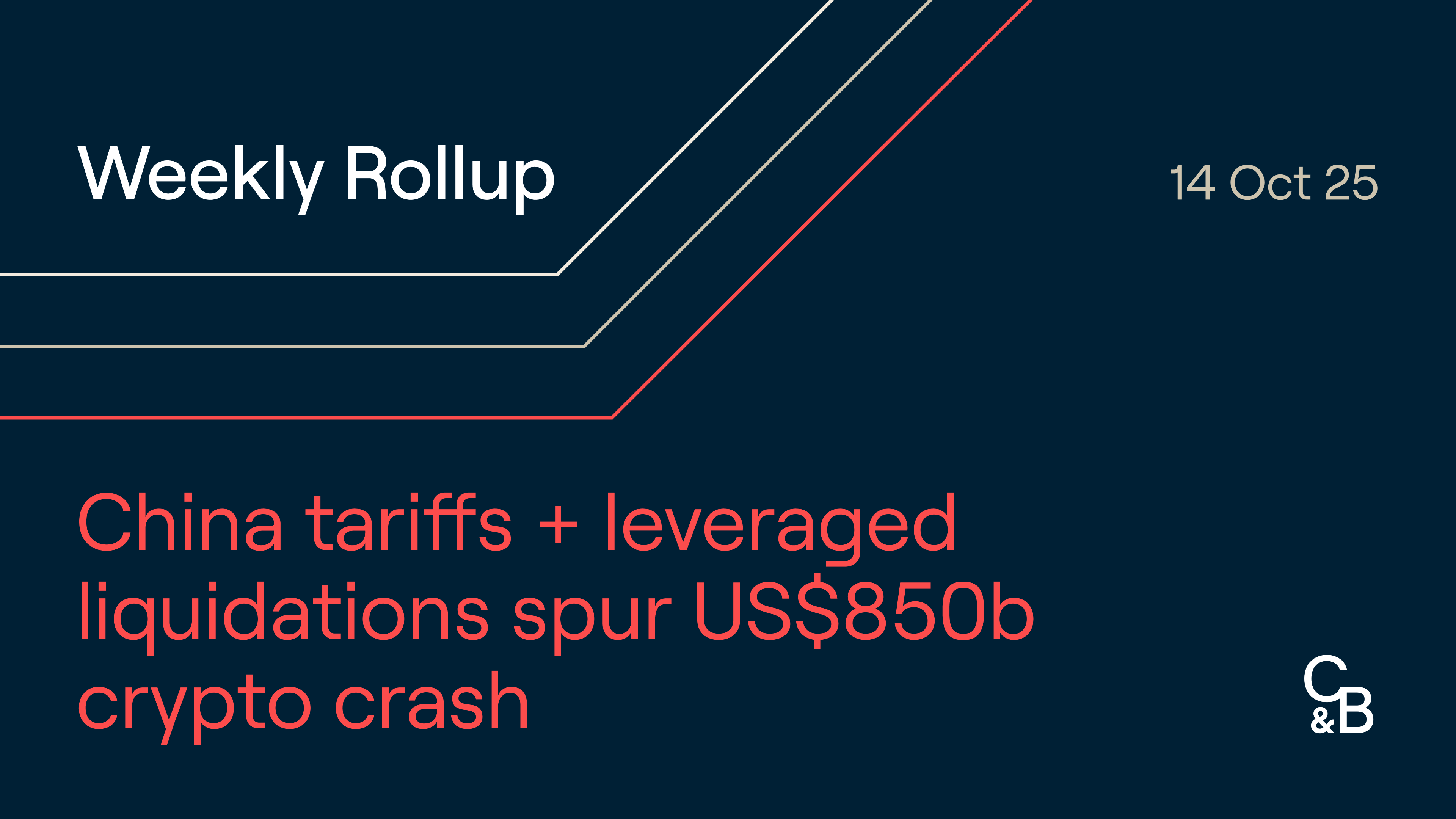 China tariffs + leveraged liquidations spur US$850b crypto crash. Plus, BTC  makes new ATH over US$126k, S&P Dow Jones Indices announces digital markets  index, and U.S. SEC to formalise crypto “innovation exemption”.