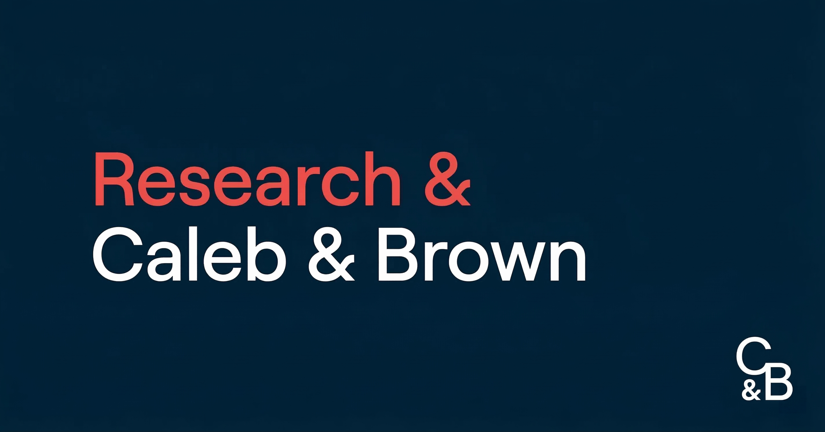 Expert Crypto Research and Analysis at Caleb & Brown