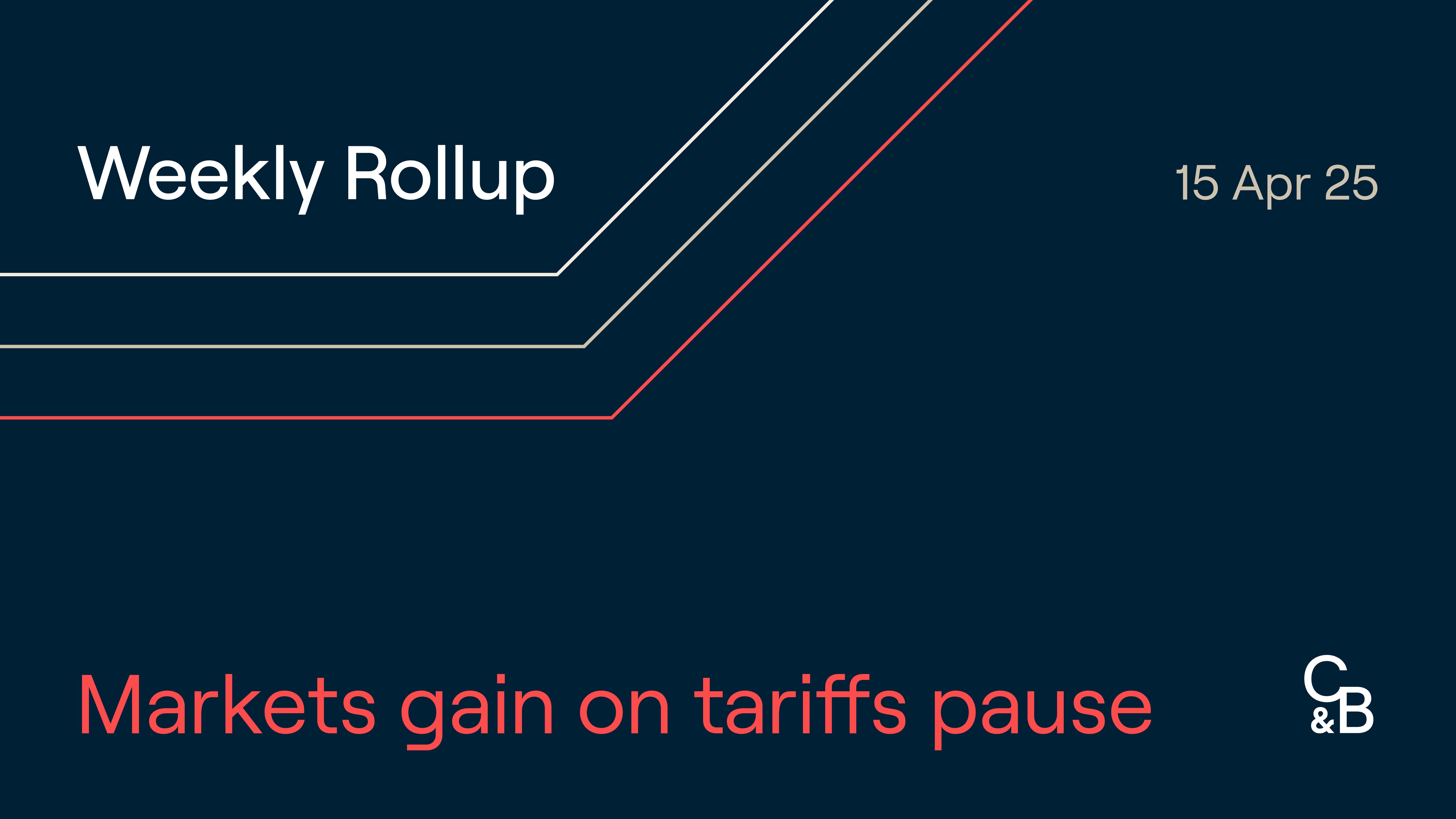 Markets gain on tariffs pause. Crypto-friendly Paul Atkins becomes next SEC  Chair, Ripple and the SEC suspend their appeals, and first U.S. crypto bill  signed into law.