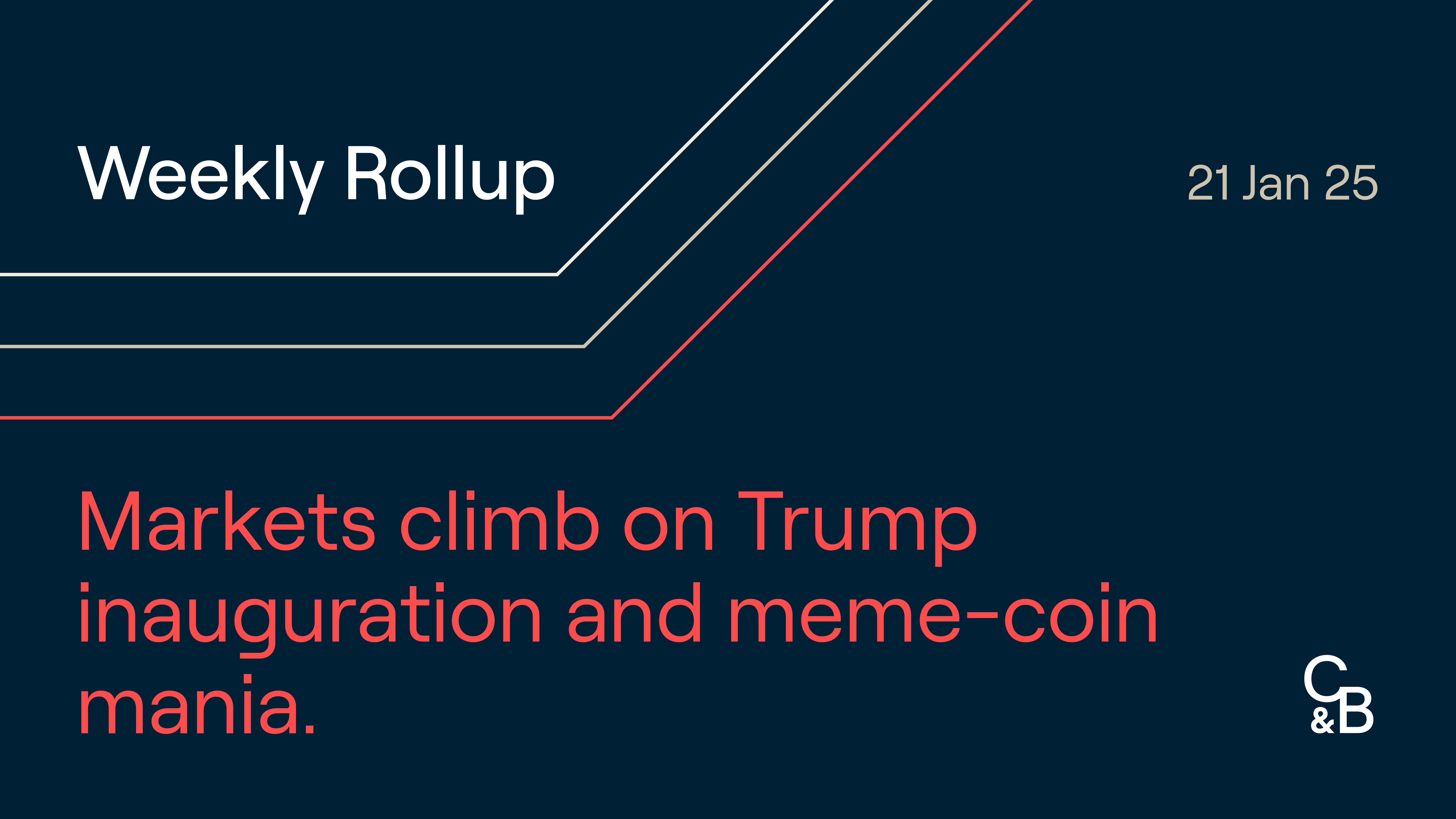 Markets climb on Trump inauguration and meme-coin mania. Plus, more U.S.  states assess a bitcoin reserve, XRP reaches 7-year high, and more.