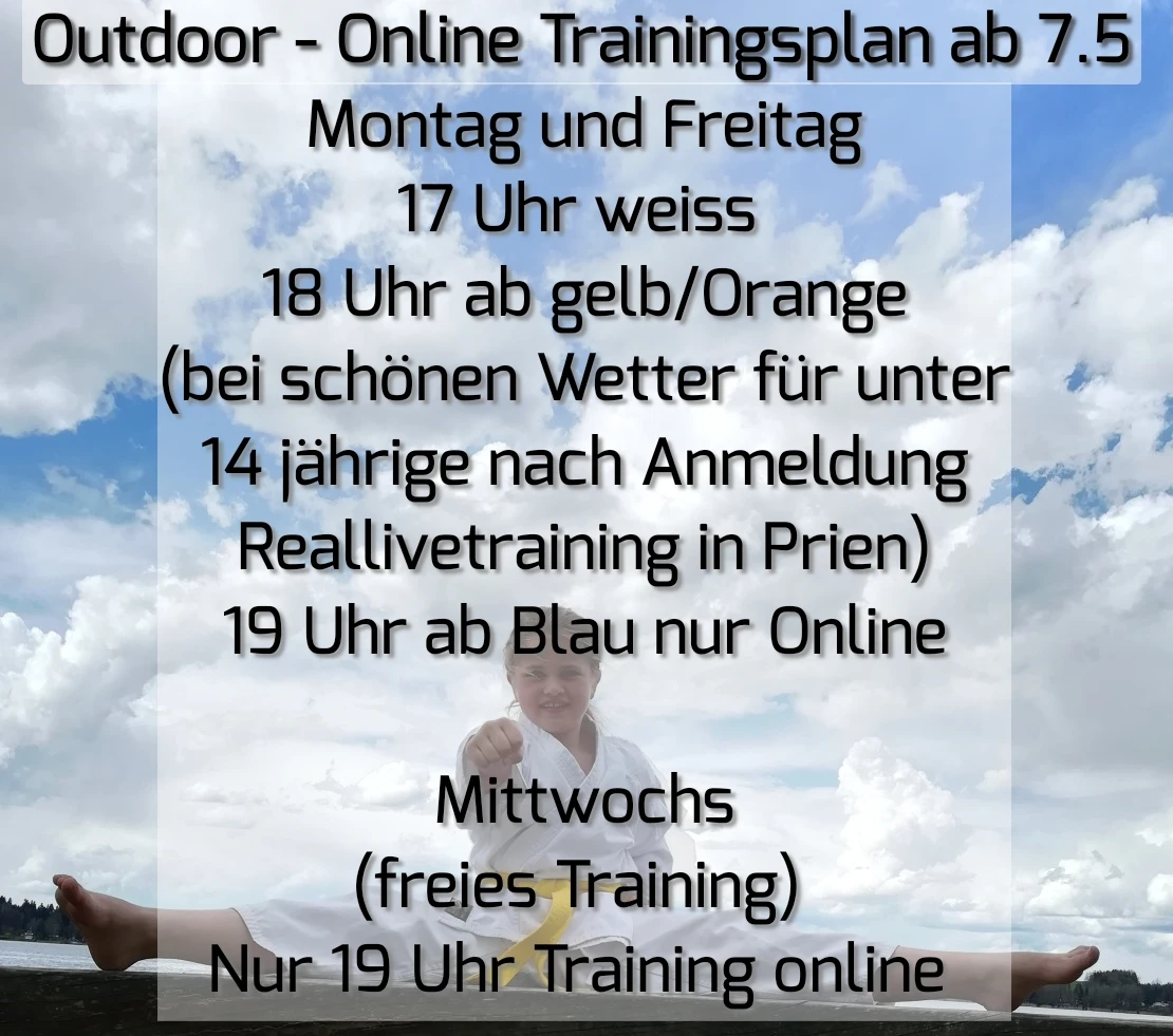 Neue Trainingszeiten und Trainingsmöglichkeiten
