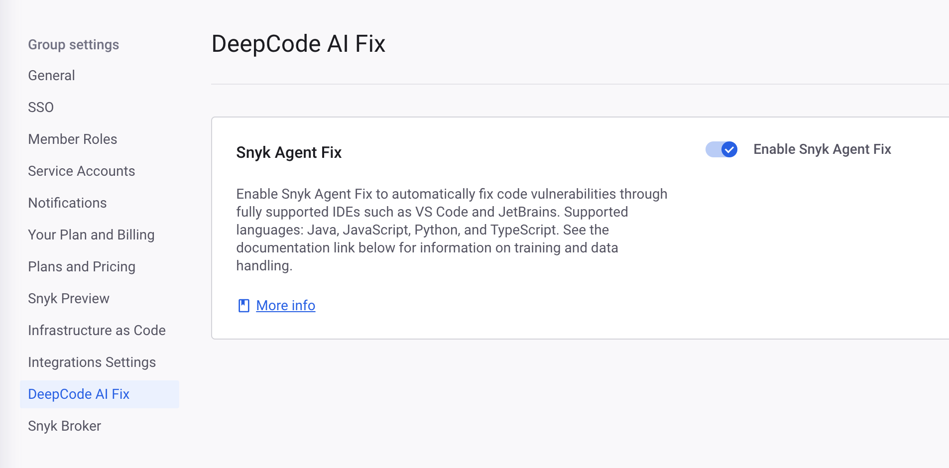 Enable Snyk Agent Fix