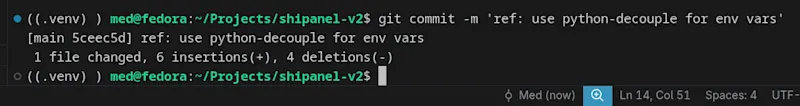 Making a git commit with a message on the local machine.