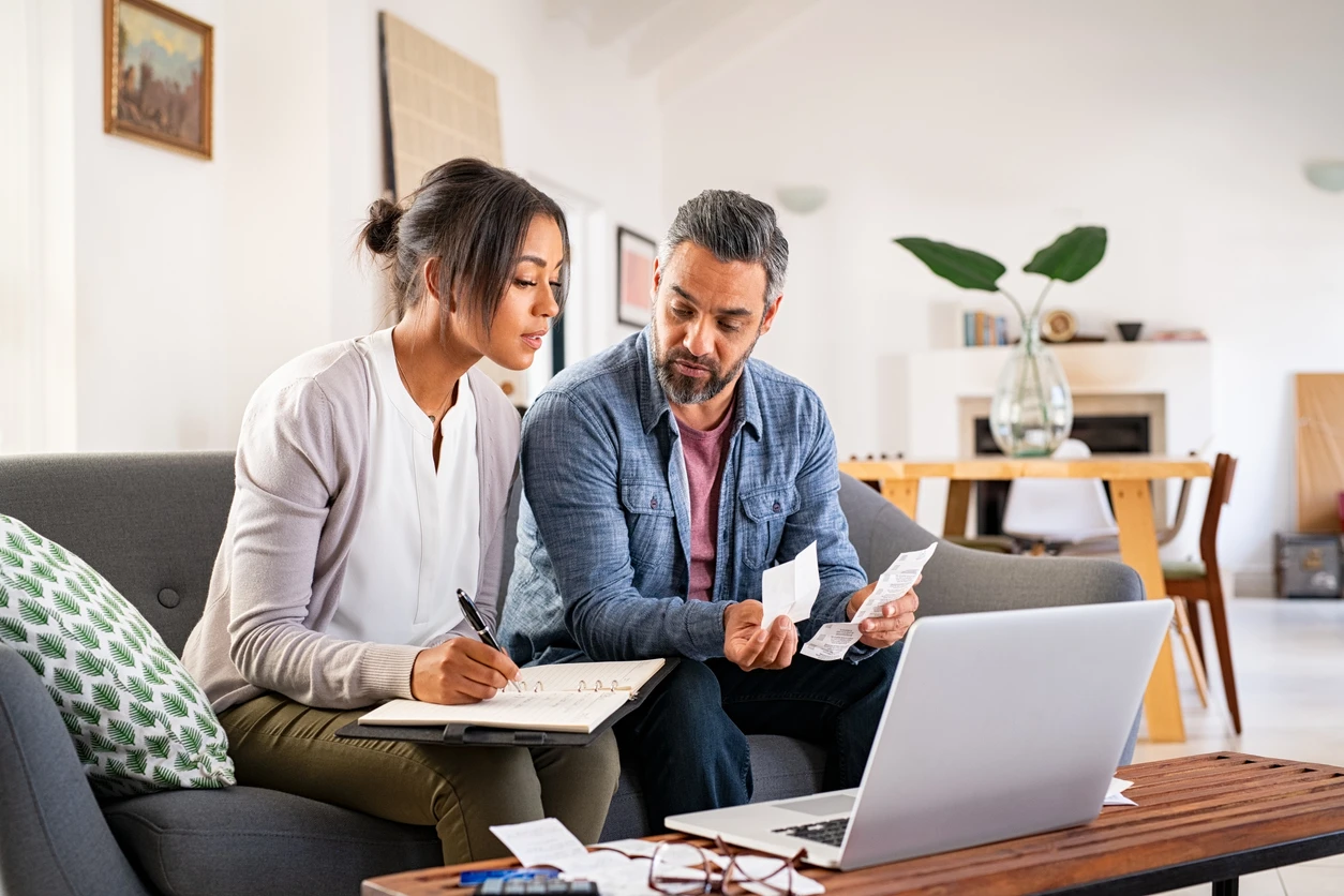 couple reviewing end of the year finances