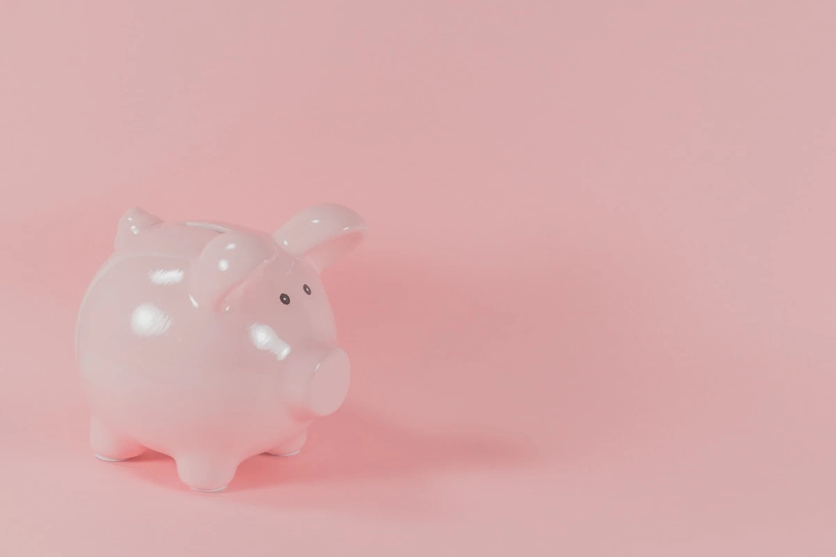 piggy bank on pink background