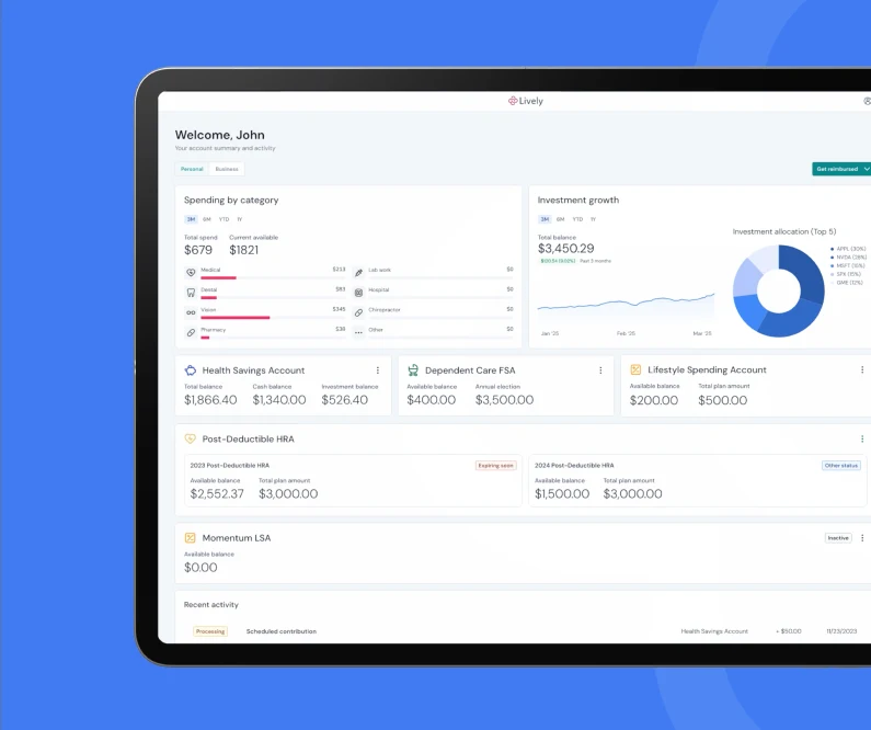 Platform Hero - blue with dashboard