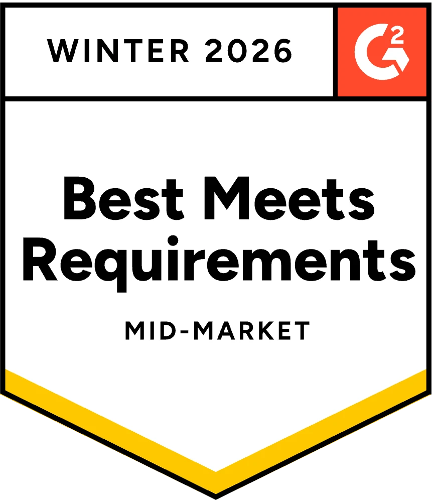 G2 Badge Best Meets Requirements Mid-Market Winter 2026