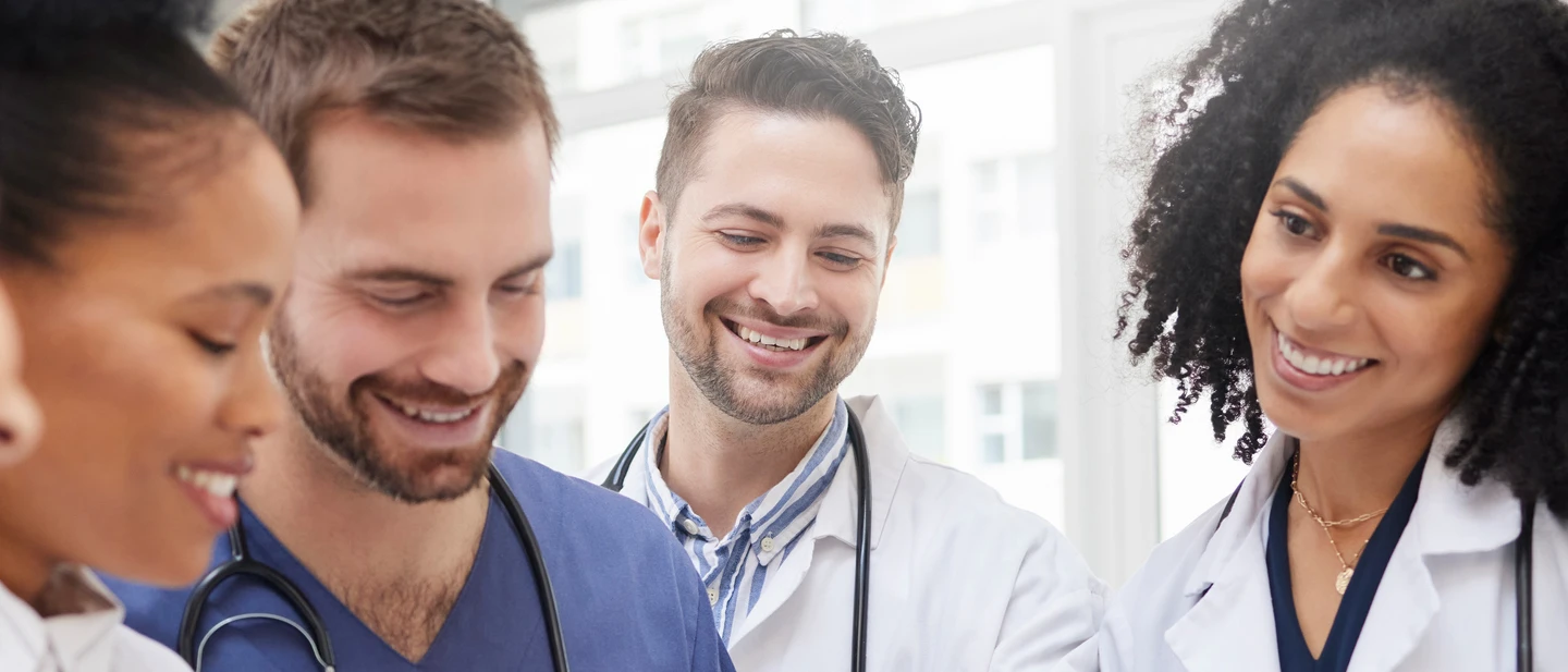 Group of doctors discussing health plans