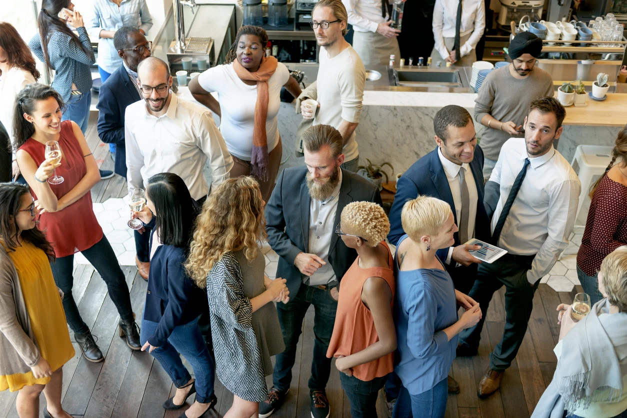 employees gather for end of the year celebration