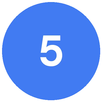5 icon - blue circle