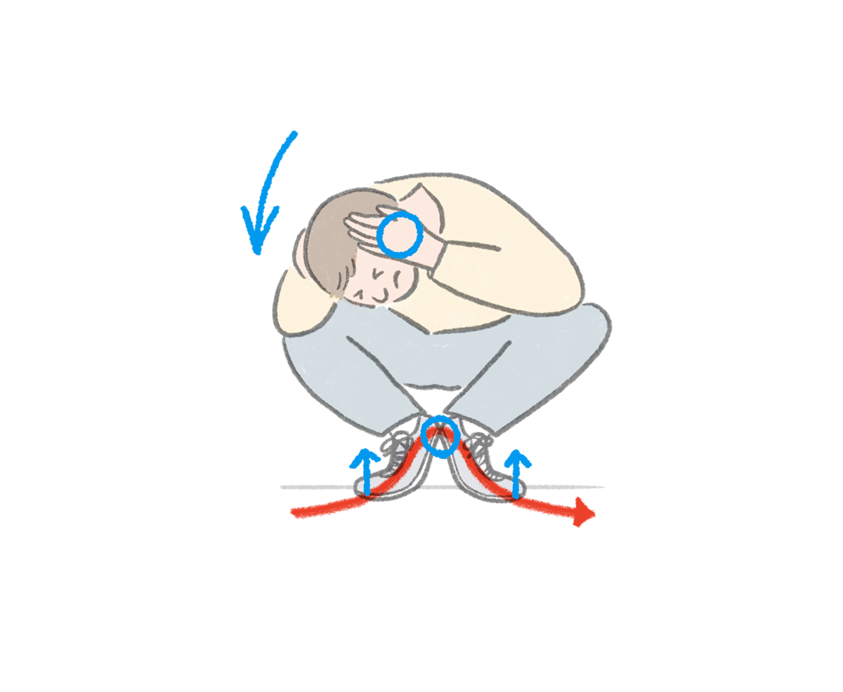 Lightning safety position