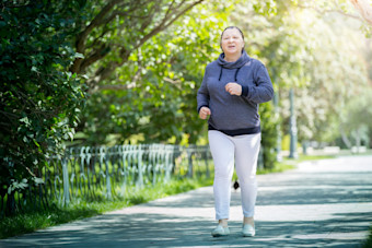 older woman with type 2 diabetes exercising