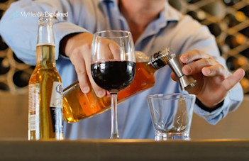 alcohol drinks being poured