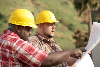 Construction workers with type 2 diabetes at work