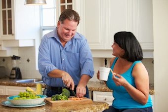 Overweight couple with type 2 diabetes mellitus.
