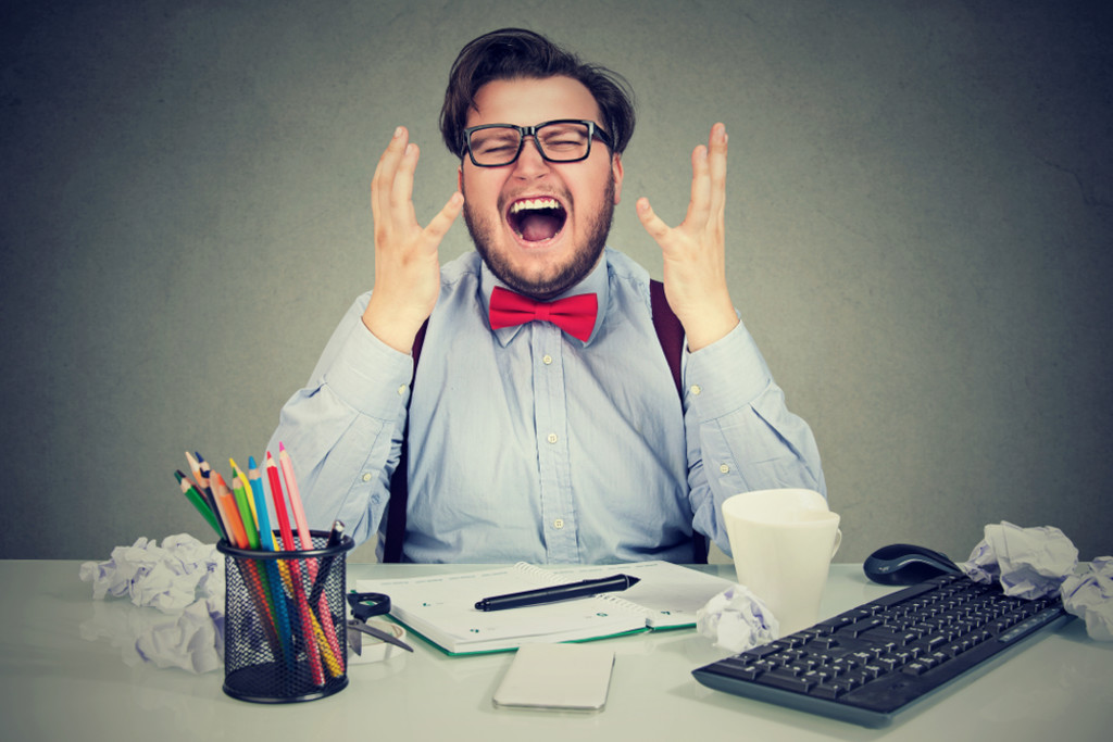 Stressed and frustrated man